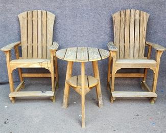 Vintage Wood Adirondack style chairs and table
