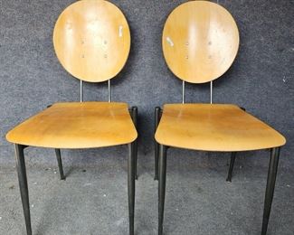 Pair Mid Century Modern Bentwood Side Chairs
