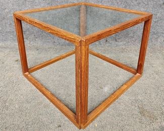 Kai Kristiansen Mid Century Modern MCM Teak & Glass Side Table
