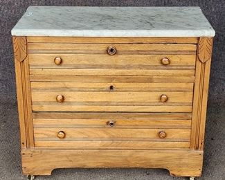 Antique Marble Top 3 Drawer Chest
