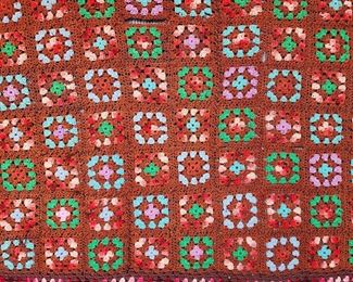 Vintage Crochet Knotted Blanket Hippie Boho Small

