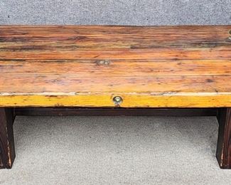 Mid Century Modern Wood Slat Door Coffee Table
