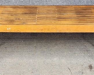 Mid Century Modern Adjustable Pull Out Pull In Slat Bench
