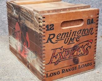 Vintage Remington Express Long Range Load Wood Advertising Crate Box
