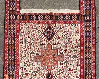 Vintage Caucasus Flat Weave Hand Knotted Tent Flap
