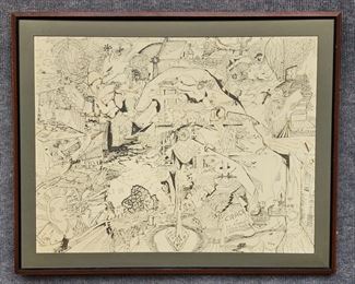 Large 1984 Framed SE POLAND KRACKNOR Lithograph
