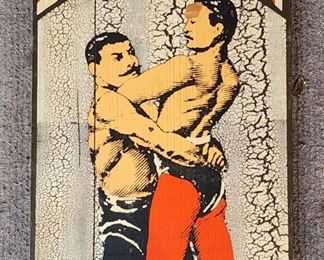 Please No Dancing Lithograph on Wood Board Gay interest
