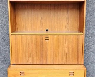 Mid Century Danish Modern MCM 2 Piece Hutch Cabinet Made in Denmark
