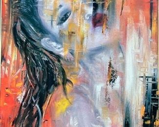 Multicolored Asian Woman Print 8/250 numbered by artist
