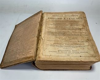 Antique 1860 An American Dictionary of The English Language by Noah Webster Published by George and Charles Merriam -
