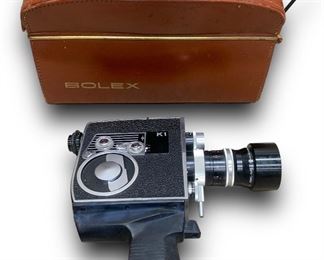 Extremely Rare Vario-Switar 1:1.9 f=8/36mm H8 Reflex Bolex Cine Camera Zoom Lens w/ Vintage Bolex 8mm Film Camera Model: K1 and Bolex Branded Carrying Case
