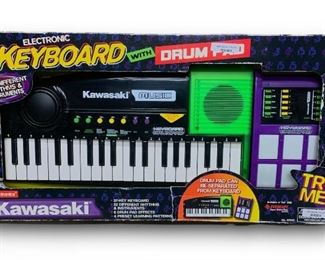 Never-Opened Kawasaki Electronic Keyboard With Drum Pad Model: 57843
