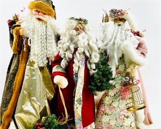 Tall Vintage Christmas Santa Decorative Figurines
