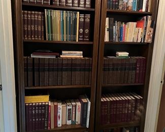 Book cases, Encyclopedia Britannica, National Geographic