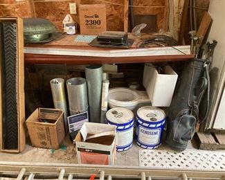 Full building, roofing supplies, tools, yard tools, coolers, cabinets, desks, chairs, tires & wheels, ladders, old refrigerators, beds, trunks, blowers, saws, nail guns, rolls of wire, file cabinets, new in box items, misc
