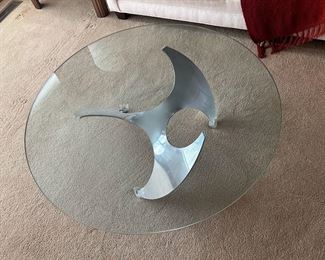 Vintage Industrial Aluminum Propeller Coffee Table by Knut Hesterberg