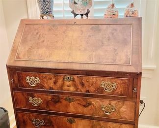 Burled fall front secretary 