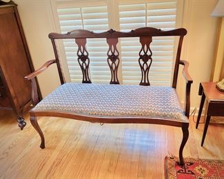 Continental needlepoint settee 