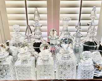 Continental cut glass decanters