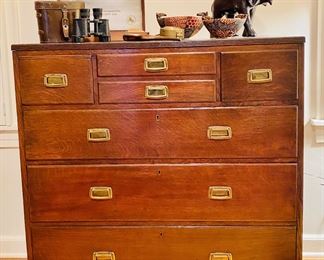 Antique campaign style chest