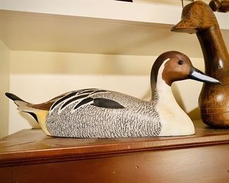 Signed hand painted duck decoy 