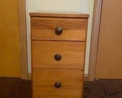Mid-Century Modern Nightstand with Icon Large Pulls