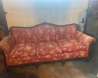 Antique Sofa with Ball and Claw Chippendale Feet