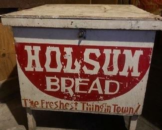 Holsum Bread Wooden Advertising Bread Box 24 1/2" height,  and 25" wide, 26" Depth,