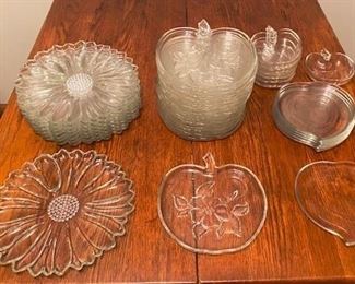 Before there were paper plates, there were luncheon plates - 1940's Luncheon Plates Sunflower Pattern 8 10" plates, Apple pattern 15 8" plates, Apple bowls 4.5", Heart Pattern 6" plates 