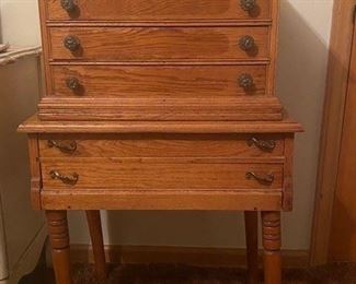 Antique  Tiger Oak Cabinet / Jewelry Armoire  