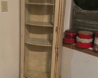 Art Nouveau Painted Cabinet with Glass Front