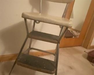 Old Fashion Vintage Step Stool and Seat (seat shown)