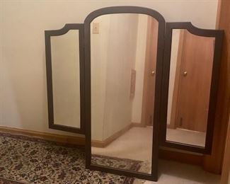Antique Mirror with two Side Mirrors
