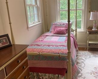 Two Twin Vintage Hitchcock beds complete with canopy