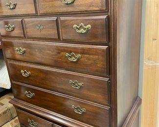 Thomasville high boy dresser 58" tall by40" wide and 20" deep