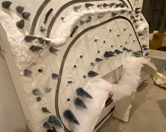 Custom 5' by 8' Christmas train board with lighting, all you have to do is add your tree and your houses