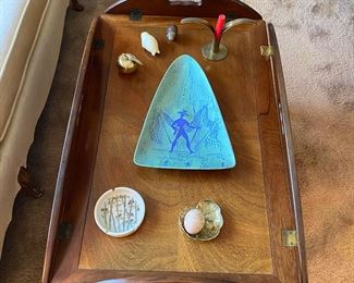 Many small tables and cool mid century pottery by Marc Bellaire (Mudd Dobbers Hand Craft)