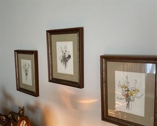 Pretty flower watercolor trio.