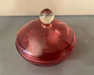 Vintage Cranberry Red Candy Dish