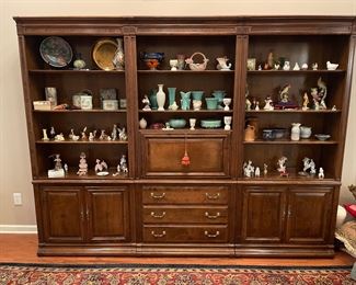 Ethan Allen 3-Piece Wall Unit Bookshelf w/ Lighted Secretary