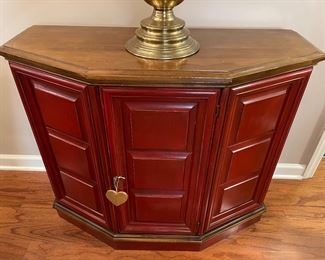 Vintage Butler Hexagon Console Cabinet