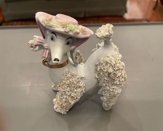 Vintage AnArt White Spaghetti Poodle Figurine