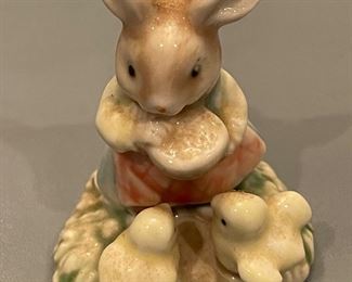 Vintage Glazed Ceramic Rabbit Figurine