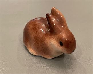 Vintage Glazed Ceramic Cottontail Bunny Figurine