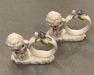 Set of Two Sheep Napkin Rings