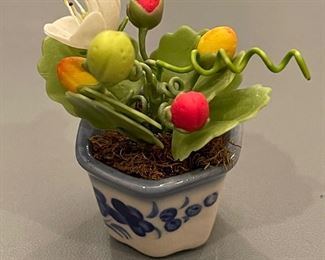 Miniature Napoleon Clay Potted Flowers