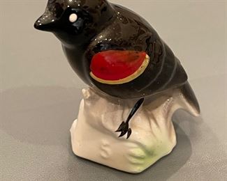 Vintage Japanese Red-Winged Bird Figurine
