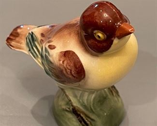 Vintage Glazed Ceramic Bird Figurine
