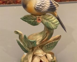 Vintage Glazed Ceramic Bluebird Figurine