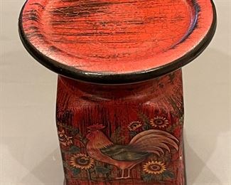 Vintage Ceramic Rooster Candle Holder